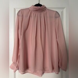 Vince Camuto Rose Flush High Neck Chifon Blouse Size S